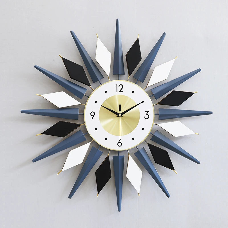 

Luxury Nordic Metal Wall Clock For Home Decorative Retro Modern Clocks Home Decor Wall, As photo