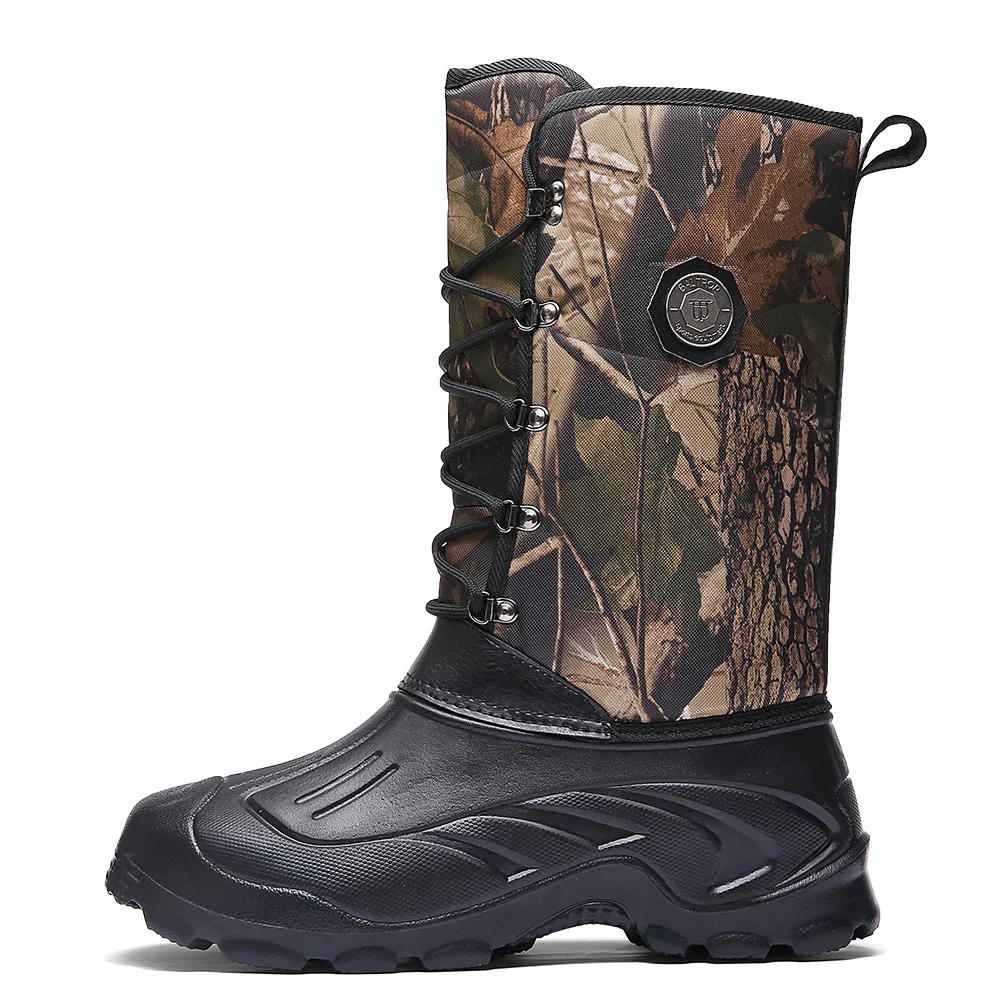 

Times New Arrival Roman Male Camouflage Snow Boots Thick Plush Warm Lace Up Winter Shoes Plus Size, Black/brown