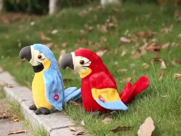 talking parrot plush toy