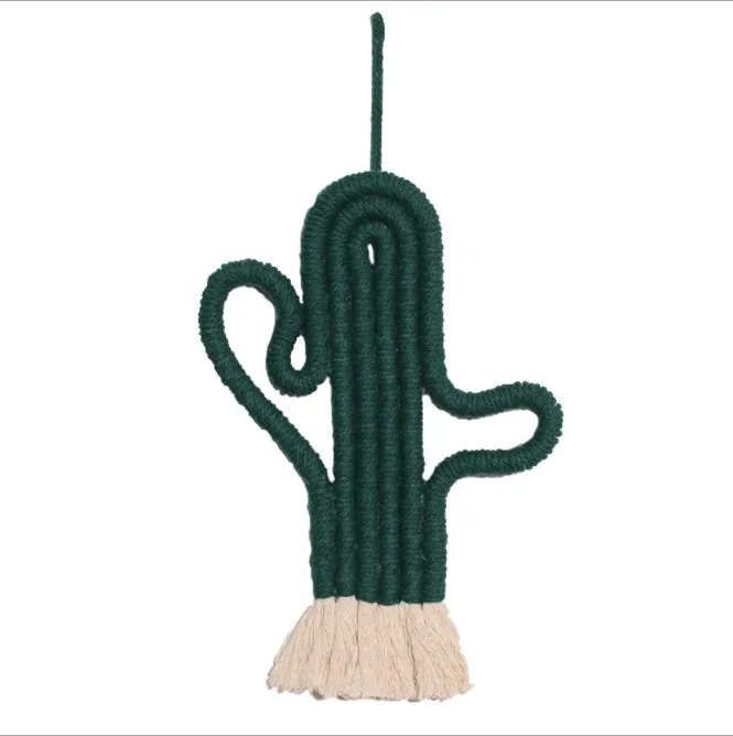 

Wholesale Bohemian Home Decoration Cactus Macrame Pendant Christmas Wall Hanging For Bedroom Children Room