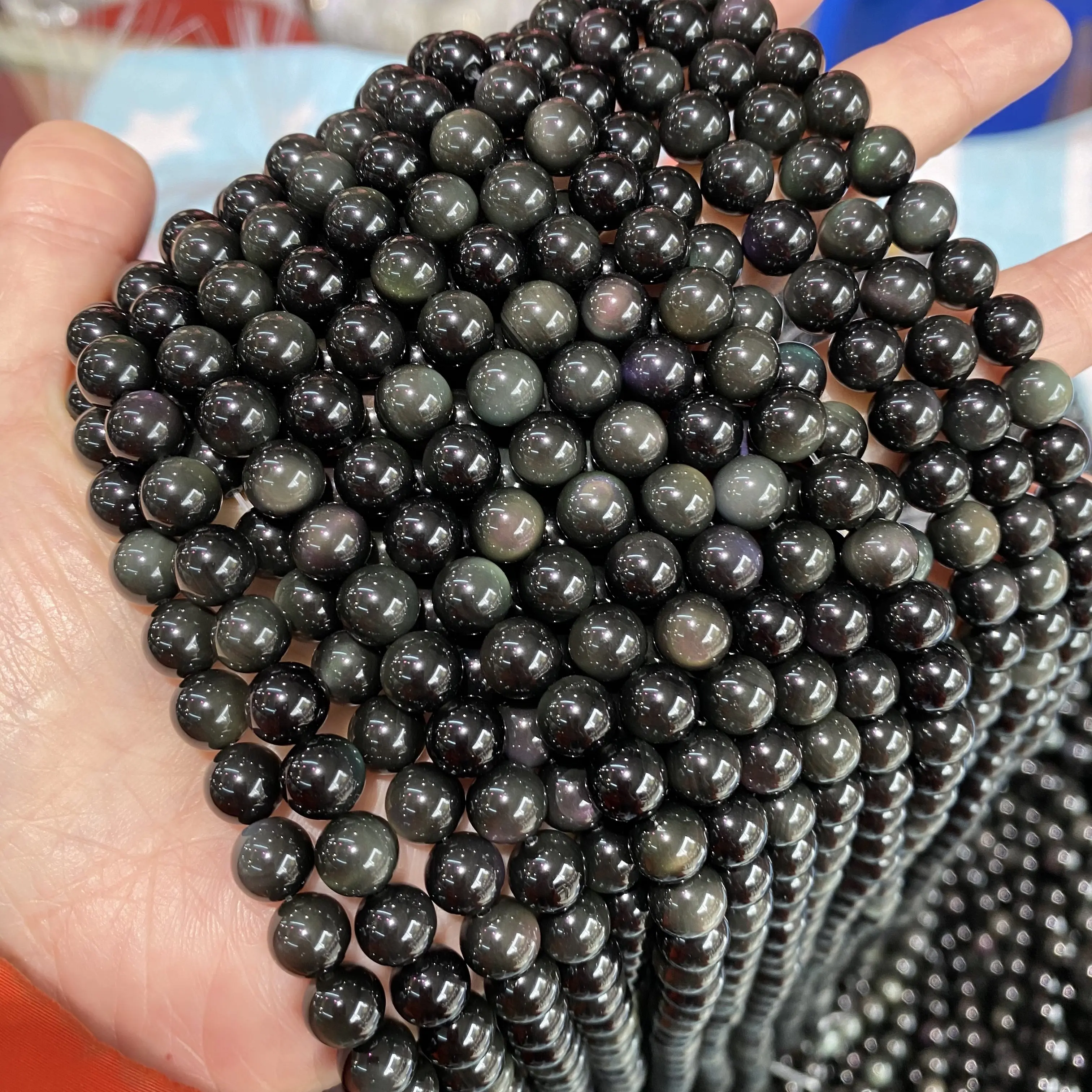 Obsidian In Bulk Sale Natural Reflective Gemstone 16/18mm Loose Round ...