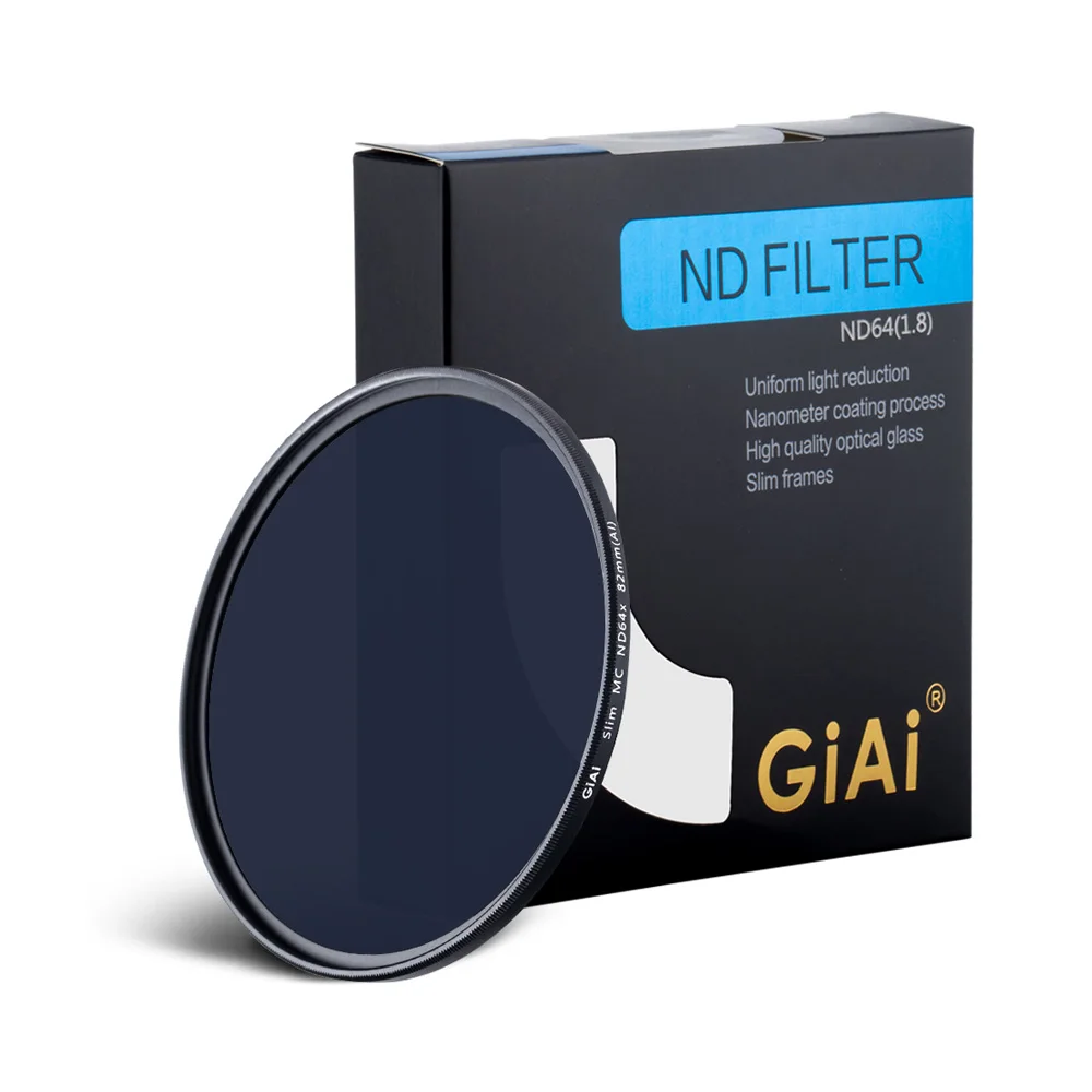 

GiAi Waterproof Camera ND filter 77mm 82mm ND64 Neutral Density Filter