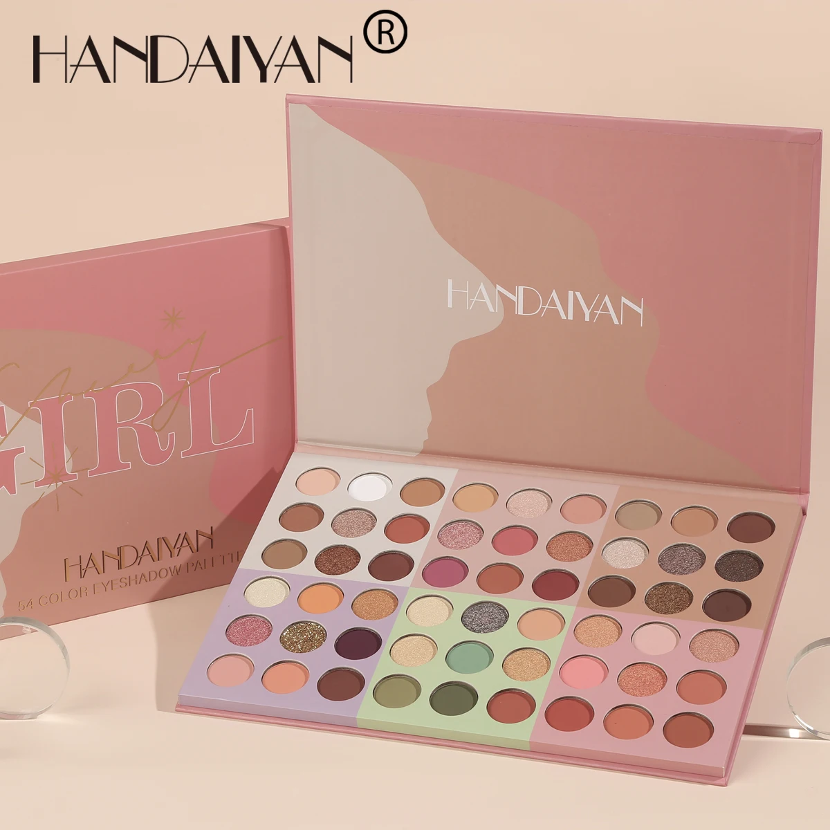 

HANDAIYAN 54 Colors Matte Glitter Eyeshadow Palette High Pigment Nude Huda Makeup Cosmetic