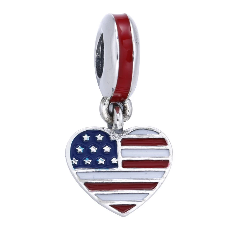 

Wholesale fashion unique design vintage usa enamel charms, Silver/rose gold