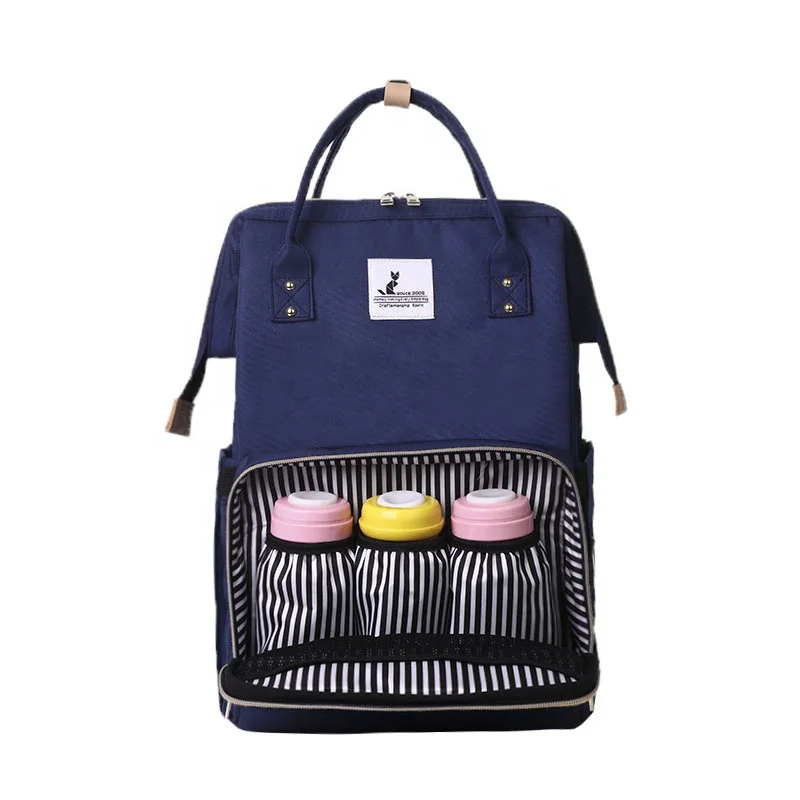 

Multifunctional large capacity travel new design nylon baby diaper changing bag backpack with bottle warmer