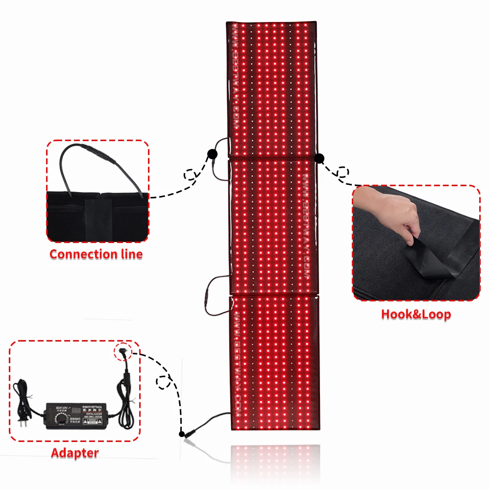 

Full body mattress 635nm 850nm thigh wrap Red Light Therapy for Weight loss, Black