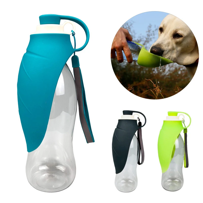 

Wholesale New Design Portable Foldable BPA Free Food Grade Pet Dog Travel Plastic Water Bottle, Customized color