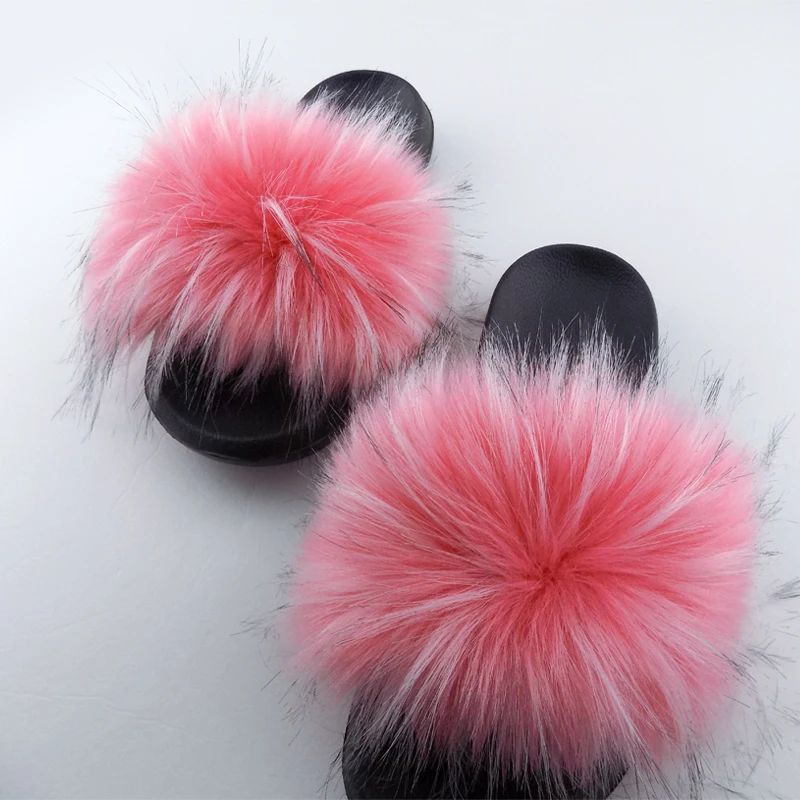 

faux fur slides Fur Kids Fluffy House Shoes Slide Sandals Slipper For Little Girls