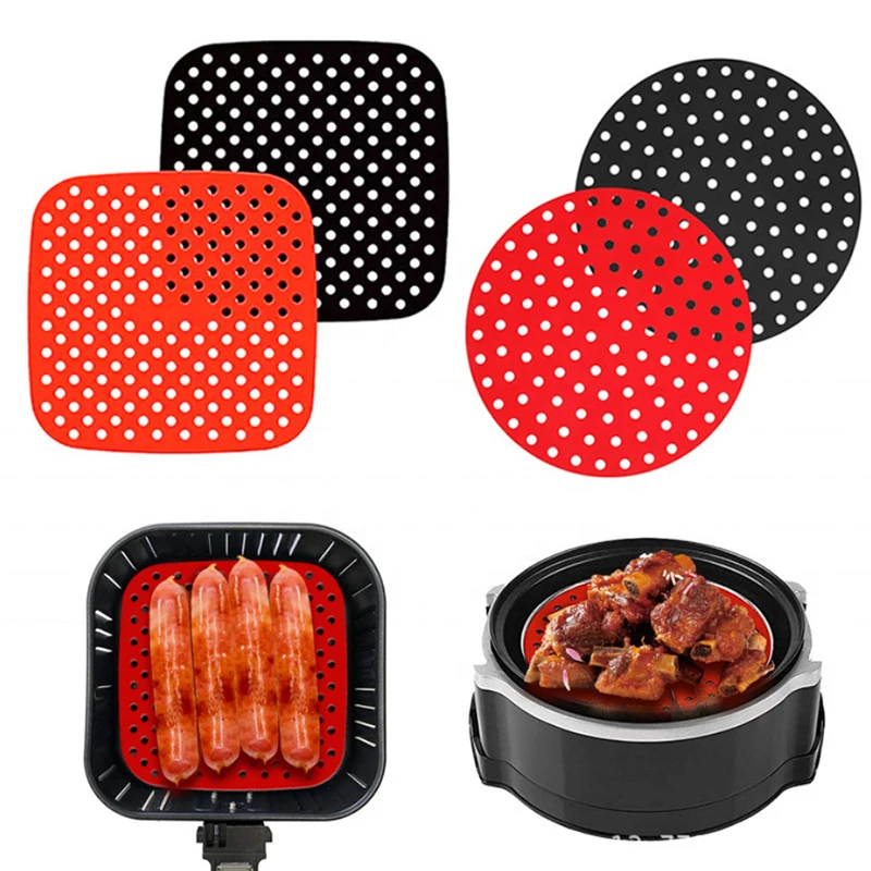 

Amazon hot selling Round Air Fryer Liners Non-Stick Silicone Air Fryer Accessories Silicone air fryer mat