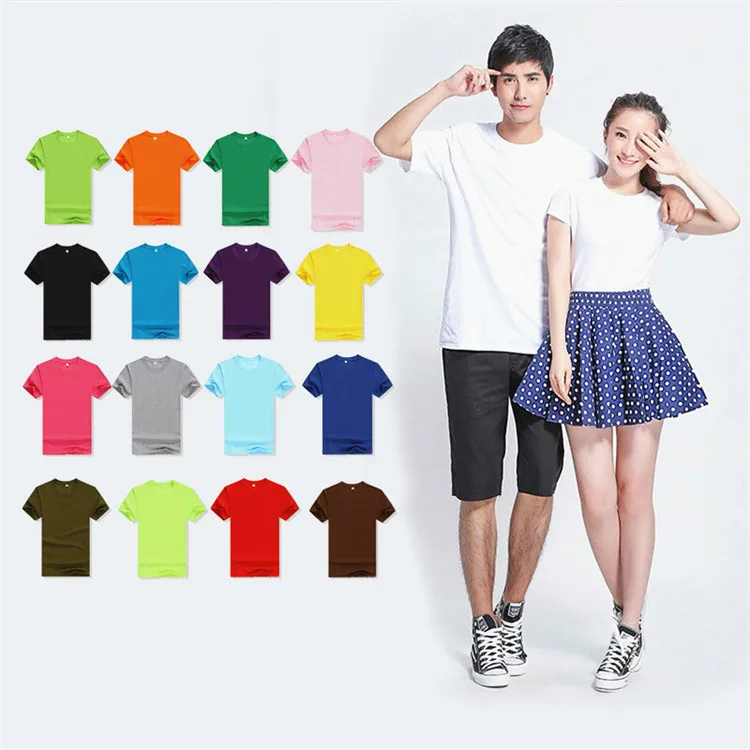 

180gsm Cotton Polyester Blend Unisex Men's Cheap O-Neck Short-Sleeve Sports Plain OEM Logo Customize t shirt T-shirts t-shirt