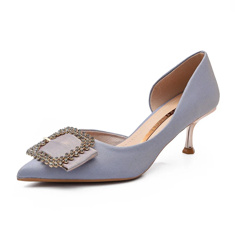 

Factory Sale Women Pumps Pointed Toe Rhinestone Hollow Anti-Slip All-Match Casual Pumps
