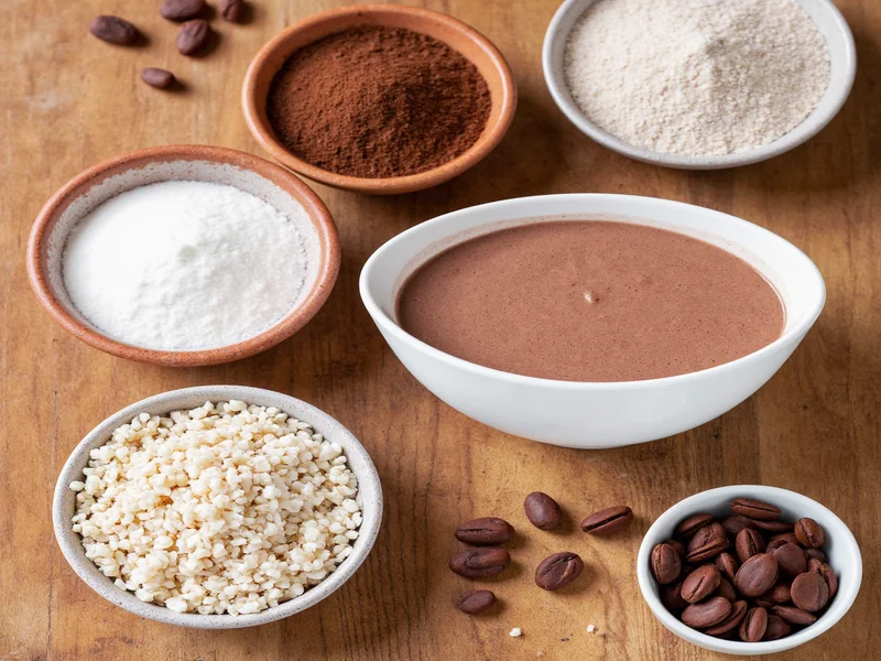 Homemade hot cocoa mix ingredients in bowls