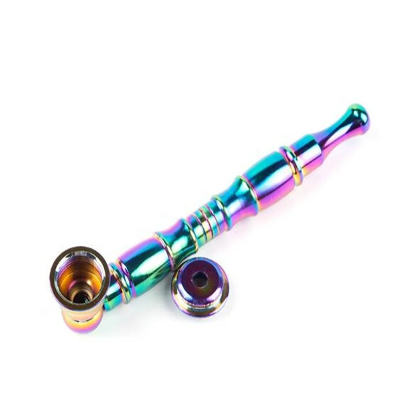 

Metal Colorful Stripes Long Tobacco Pipe