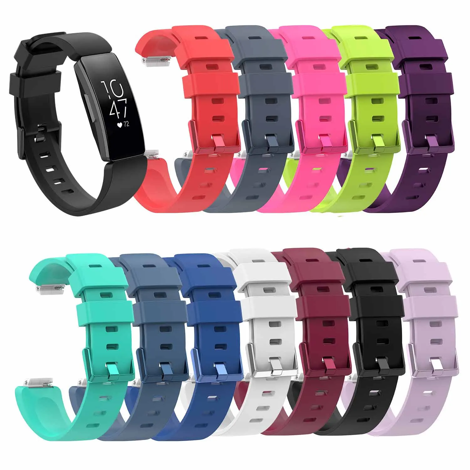 

Two-color Silicone wristband For Fitbit inspire HR ace 2 Replacement Accessory Bracelet band straps for charge 3 SE band straps