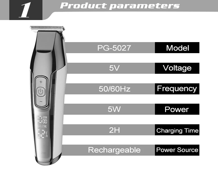 Kemei-5027  Electric Hair Trimmer Clipper Rechargeable Shaver Razor Cordless Adjustable Clipper motor hair clipper Wholesale