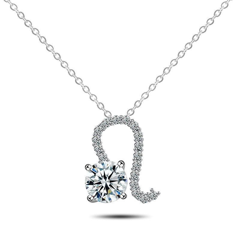 

Super Brilliant Mossanite Chain Round Shape Zodiac Pendant Custom Necklace