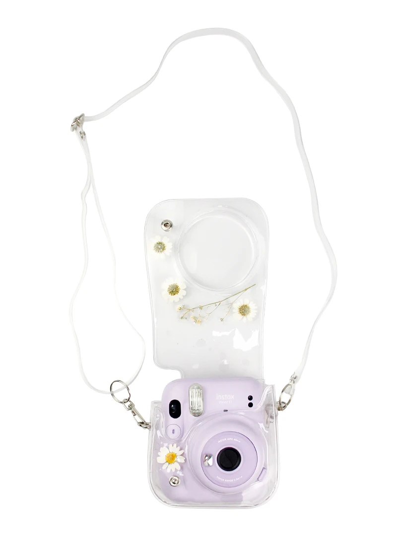 pressed floral instax mini camera bag