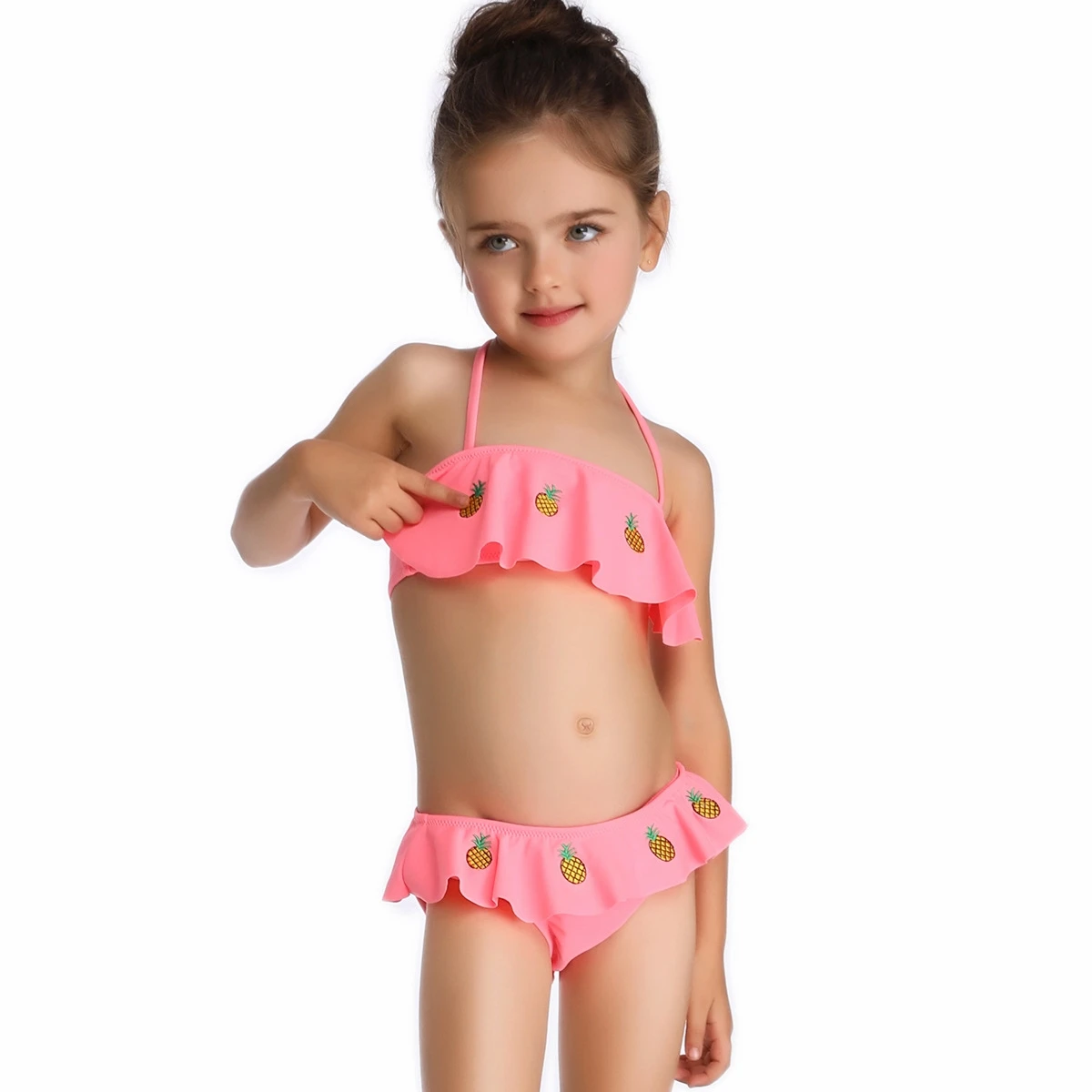 

Baby Girl Bikini 2021 Wholesale New Arrival Baby Bathing Swimsuit Girl Swimwear Bikini Girls Wearing Micro Bikini, Black