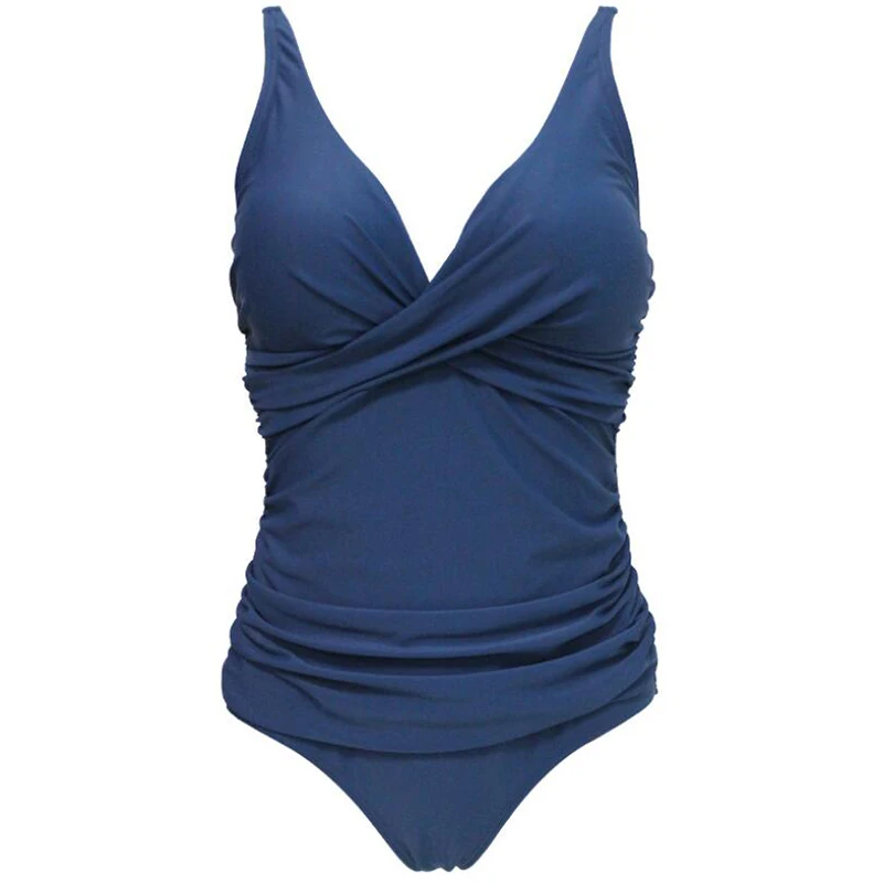 

Summer V Neck Back Cross Onepiece Swimsuits For Women, Picture