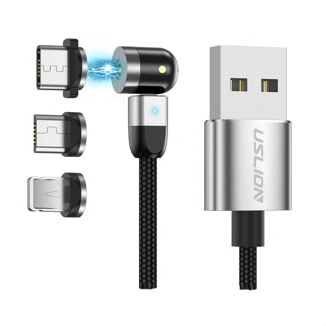 

New 360+180 Rotation Magnetic Fast Charging USB Cable Mobile Phone USB Cord
