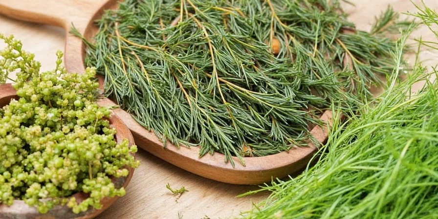 Chopped fresh dill on cutting board