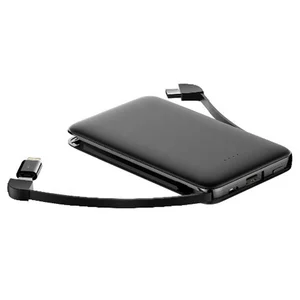Dual Cable Slim Power Bank Built Cables