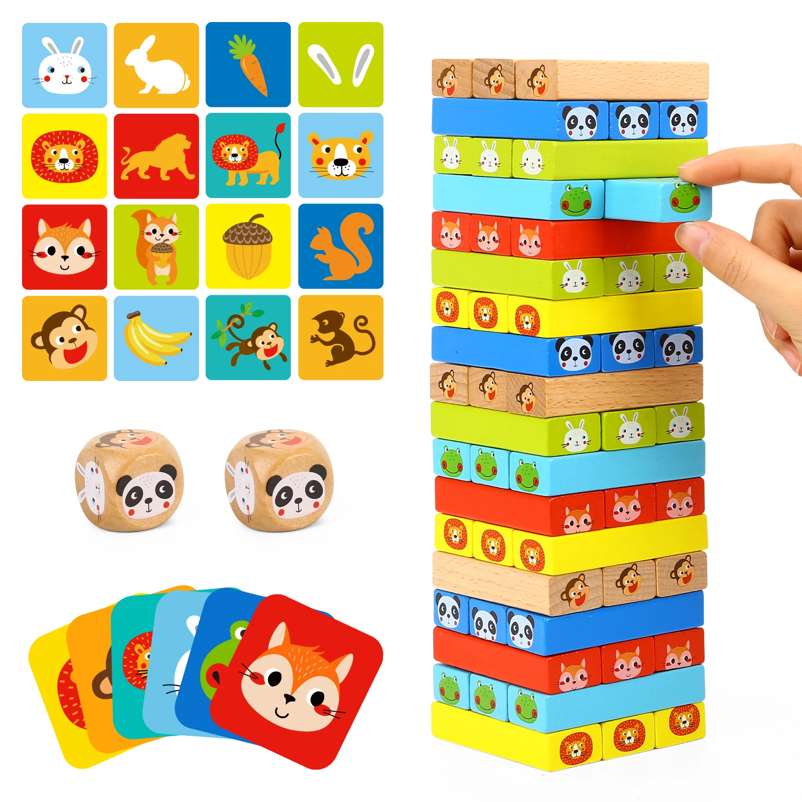 

2024 New Design Wooden Stacking Game Animal Toys For children