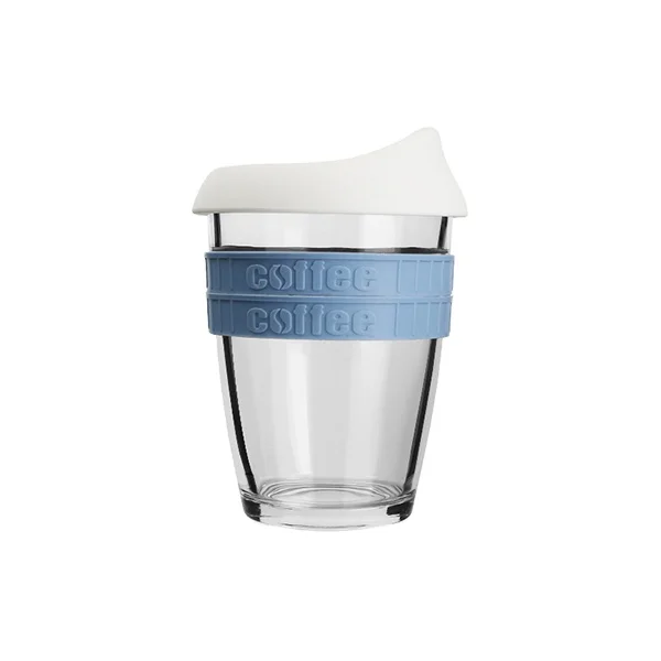 

Fscool Custom Logo Reusable Glass Mug Insulated Tumbler Cup With Lid, Multicolor