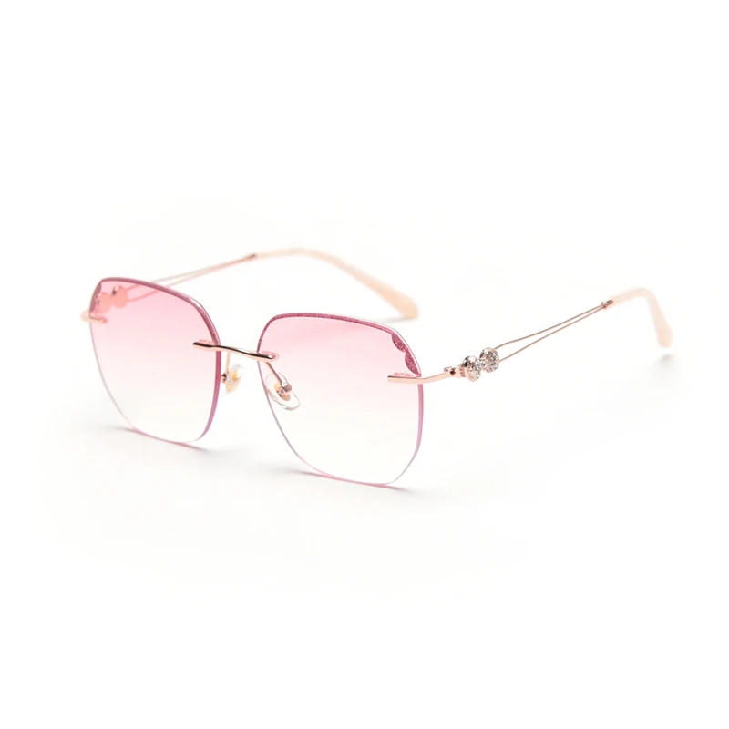 

Fashion Rimless Crystal Sunglasses Uv400 Rhinestone Women Sunglasses