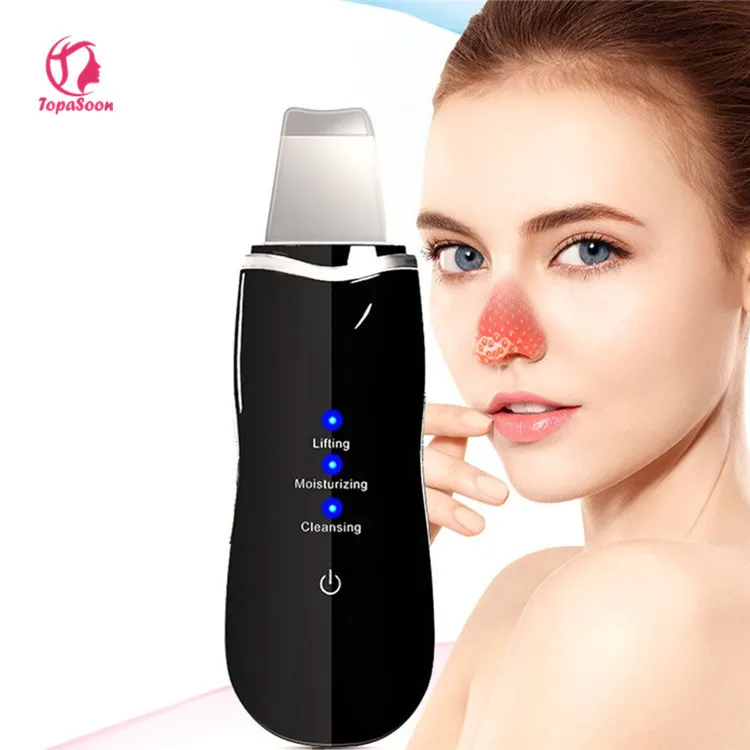 

OEM Ultrasonic Electric Facial Massage Machine Exfolia Face Ionic Brush Deep Cleaning Lon Blackhead Peeling Skin Scrubber