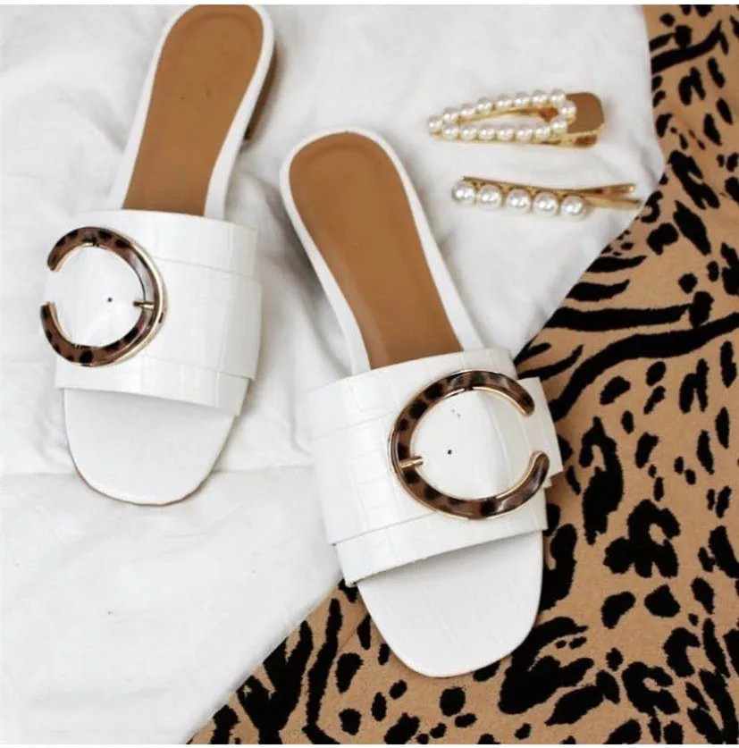 

Hot sale fashion leopard print leather buckle sexy women sandals 2020 new summer one-line color matching women sandals, Customized color