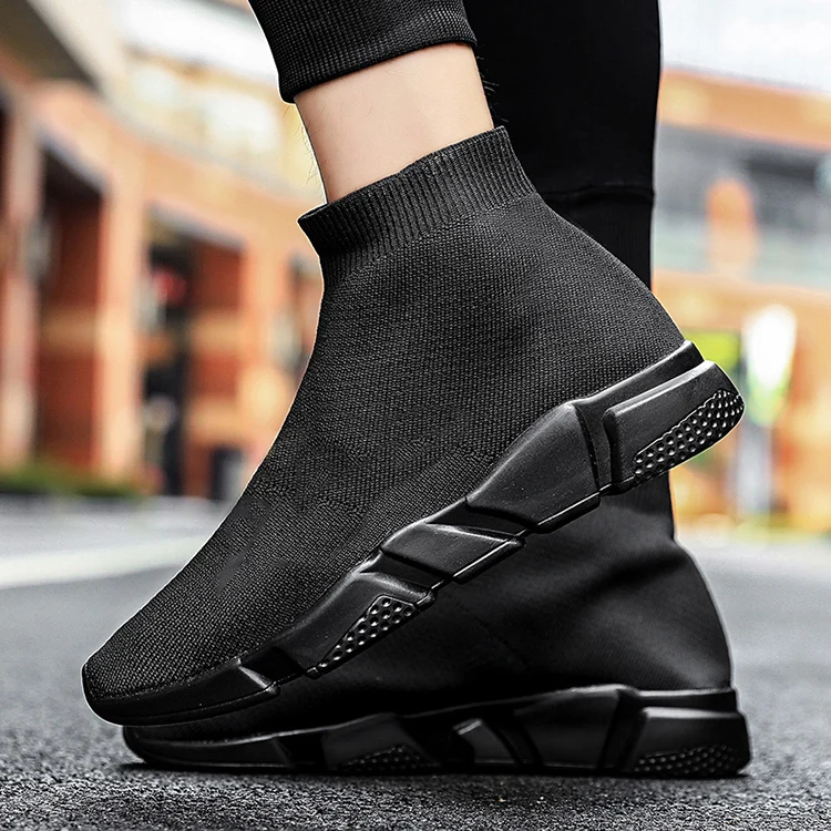

New Designer Fashion Breathable Rubber Sole Sock Shoes Ladies Balanciaga Shoes women balencia sneakers, Black red