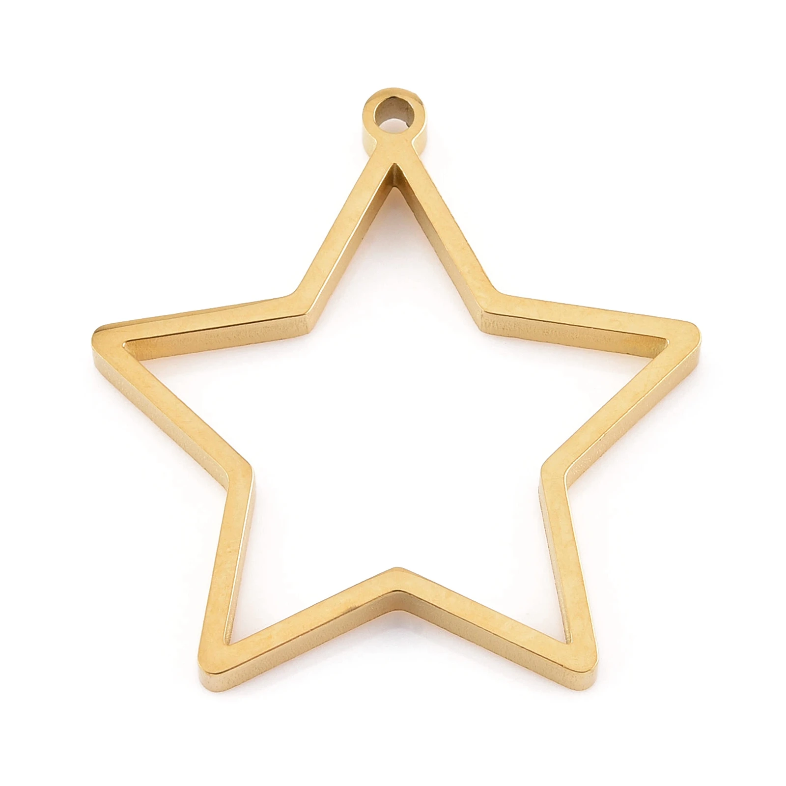 

PandaHall Star 304 Stainless Steel Open Back Bezel Pendants, Real 24k gold plated
