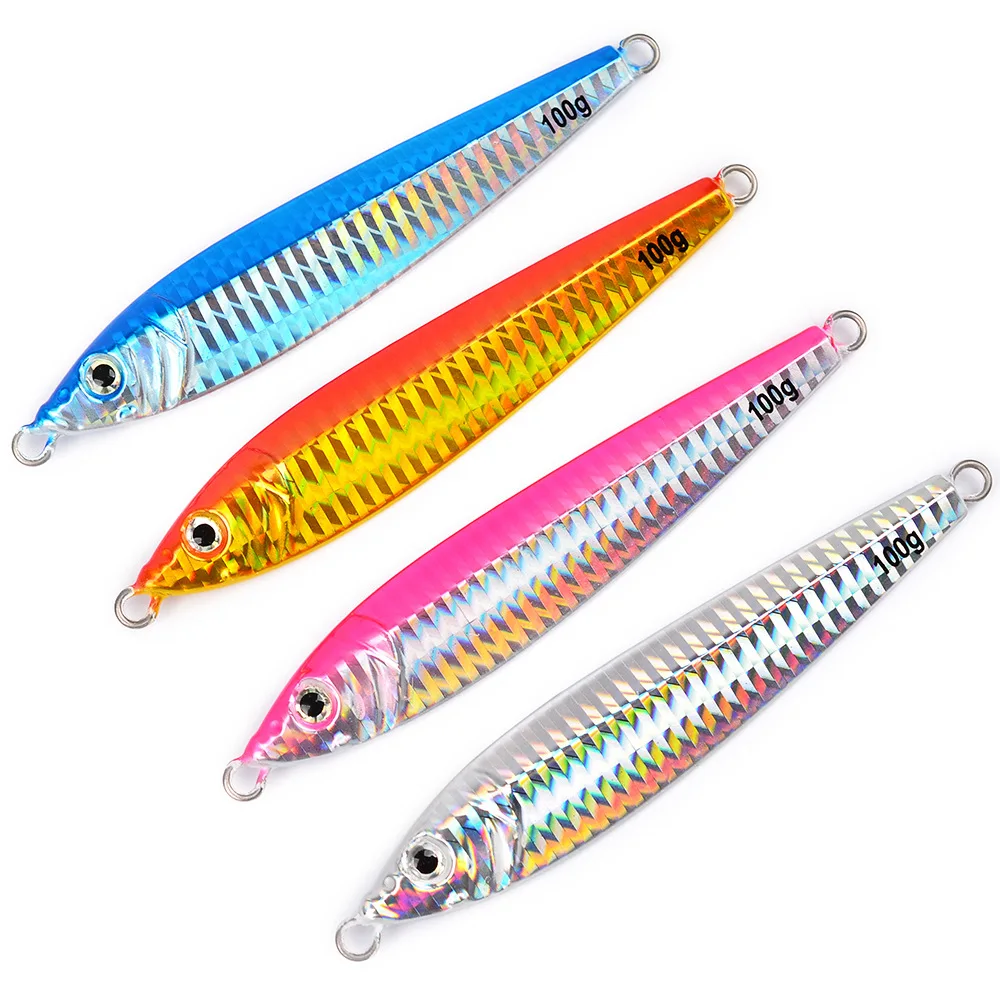 

Peche Isca Artificial Fishing Lure Saltwater 11.5cm 100g Metal Slow Pitch Jigs Lure Pesca Casting Bait Vertical Jigging Lures, 4 colors