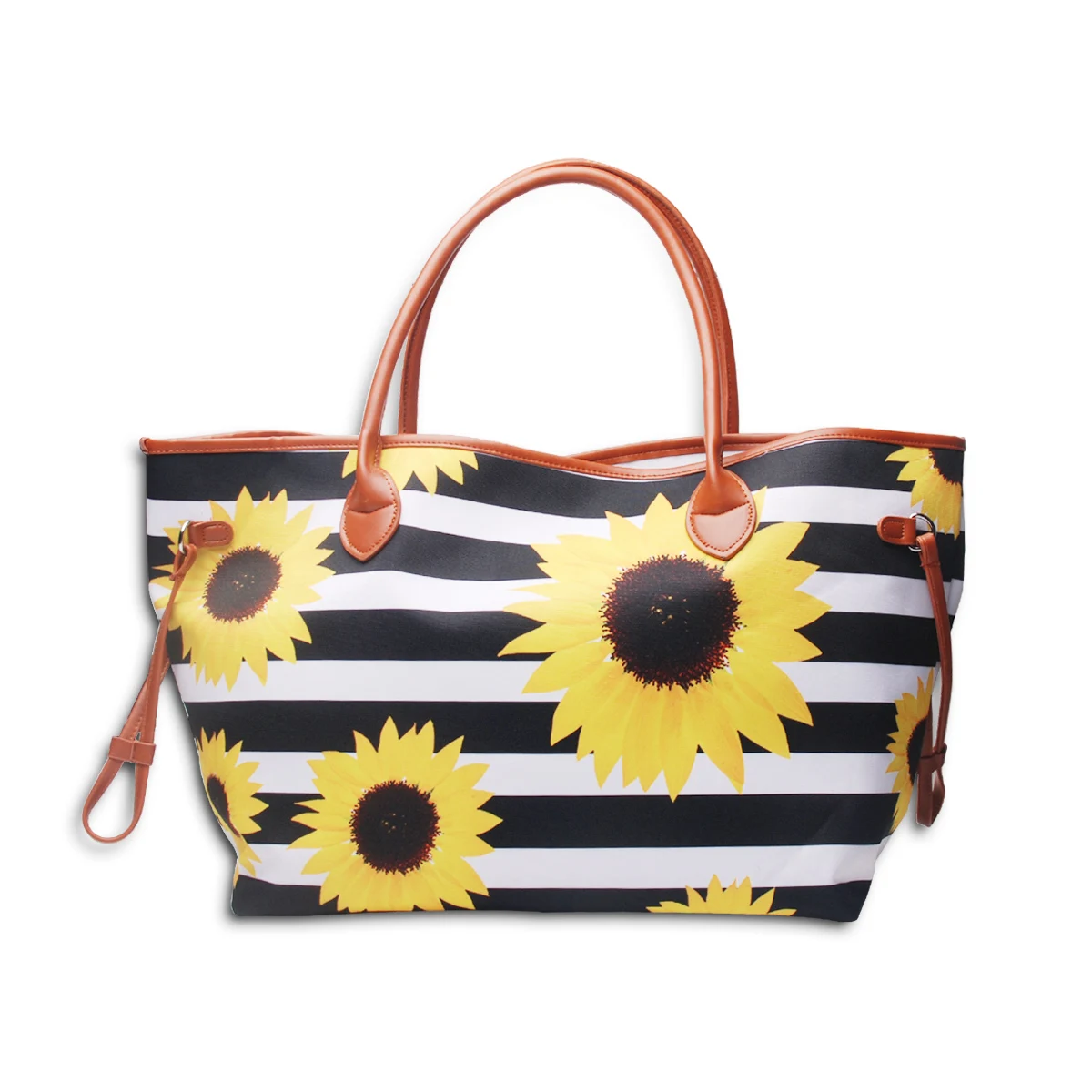 

Sunflower Stripe Reusable Canvas Bag Double Stitched with Two Sturdy Shoulder Straps DOM1061616