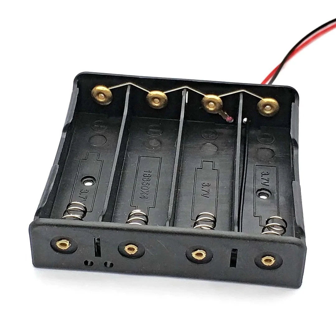 

New Black Plastic 18650 Battery Storage Case 3.7V For 4x18650 Batteries Holder Box Container With 4 Slots ON/OFF Switch
