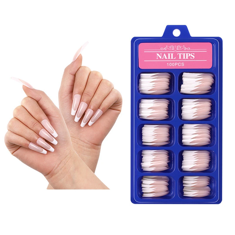 

100Pcs/Box False Nails Full Stickers Ballet False Nails DIY Beauty Color Nail Patch Extension Tool