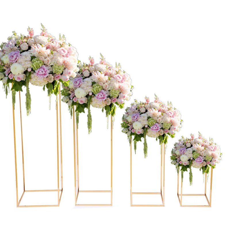 

Wedding Road Lead Decoration Crystal Metal Party Flower Stand Table Flower Centrepiece for Weddings