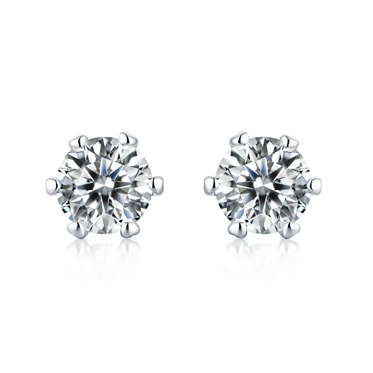 

Thriving Gems 0.5ct 1ct Diamond Jewelry 925 Sterling Silver Moissanite Stud Earrings