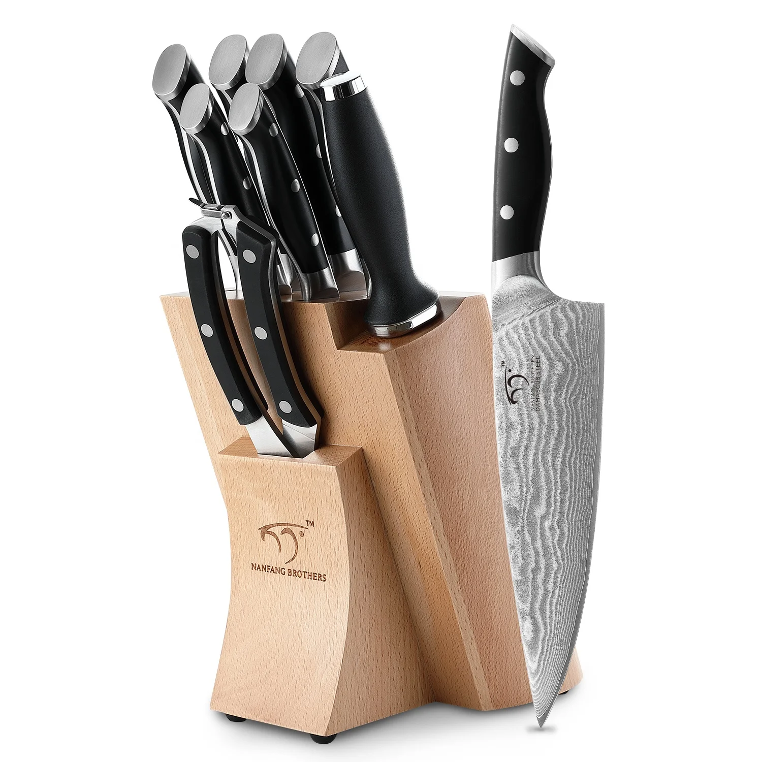 Damascus Kitchen Knife Set 9 Pieces Chef Knife Set With Comfortable Ergonomic Abs Handle Buy Kitchen Knife Damascus Knife Knife Set Product On Alibaba Com