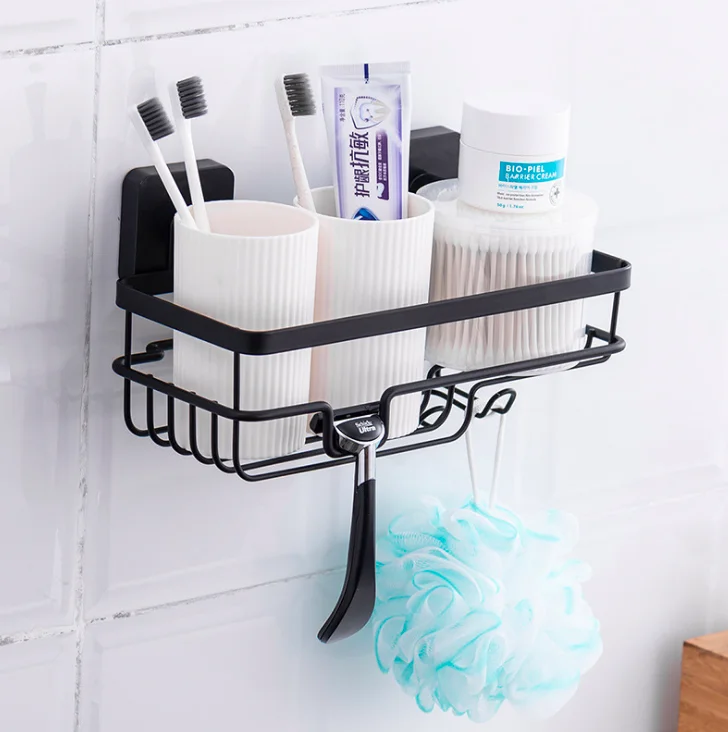 

Sticky shower caddy shower storage basket with hook metal bathroom accessories storage rack