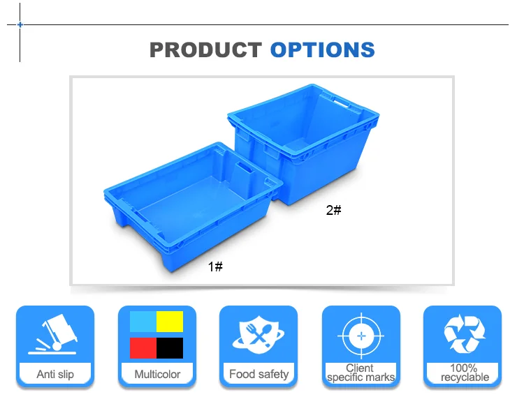 Plastic turnover box for warehouse refrigerated storage