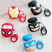 

For Apple Airpods 2 Cases Cute Cartoon Marvel Superheros Iron Man Spider Man Venom Wholesale Silicone Protecting Earphone Covers