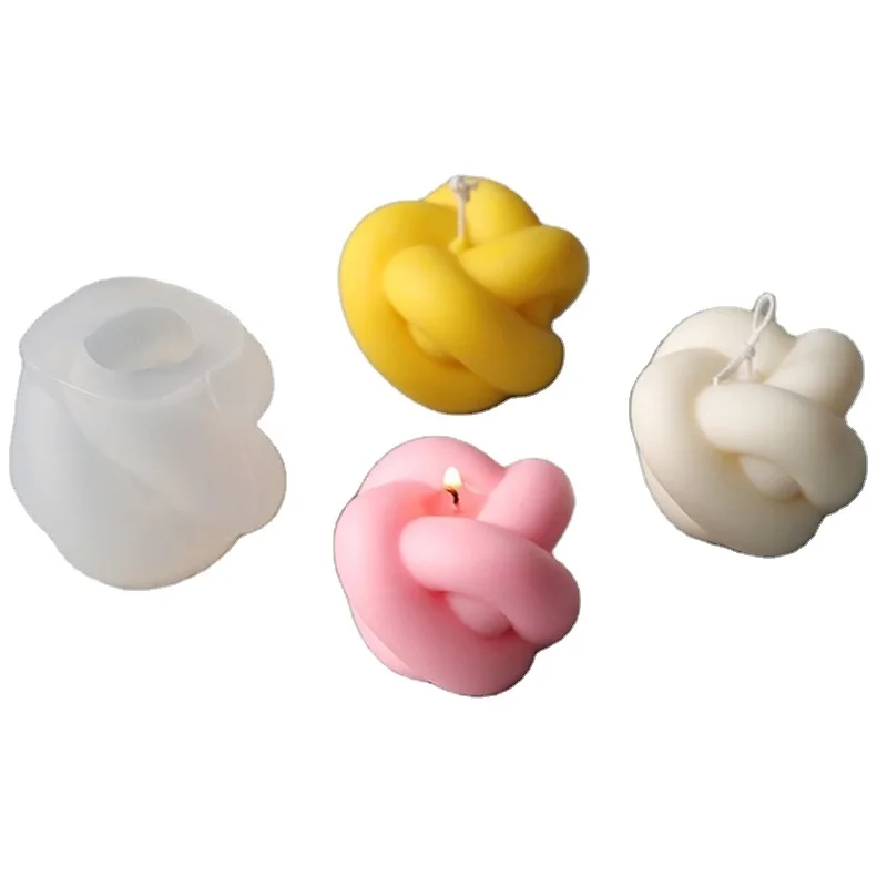 

2021 New Arrivals Handmade 3D Silicone Magic Ball Knot Candle Molds