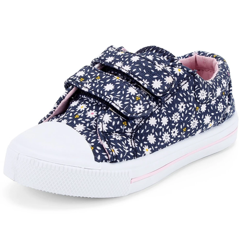 

Flower Printed Causal sneakers Children Girls Shoes Canvas, Blue/oem