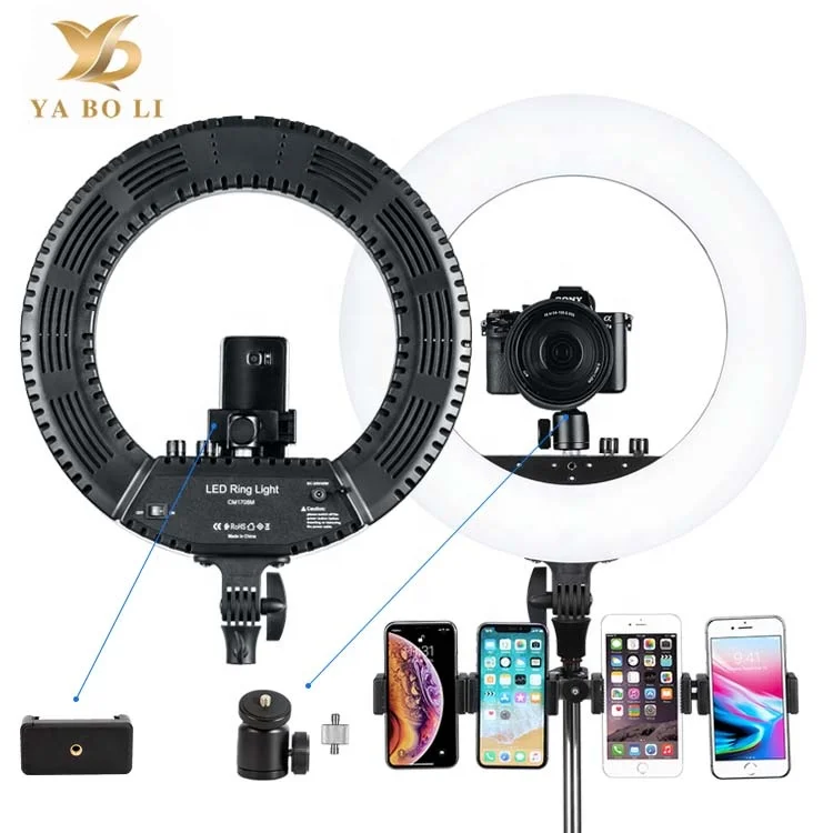 

Professional 18 inch selfie ring light with tripod stand with factory price, Black/white/blue/pink