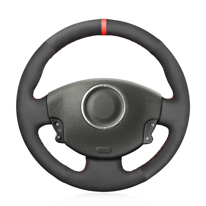 

Custom Hand Sewing Black Suede Steering Wheel Cover for Renault Megane 2 Kangoo Grand Scenic 2
