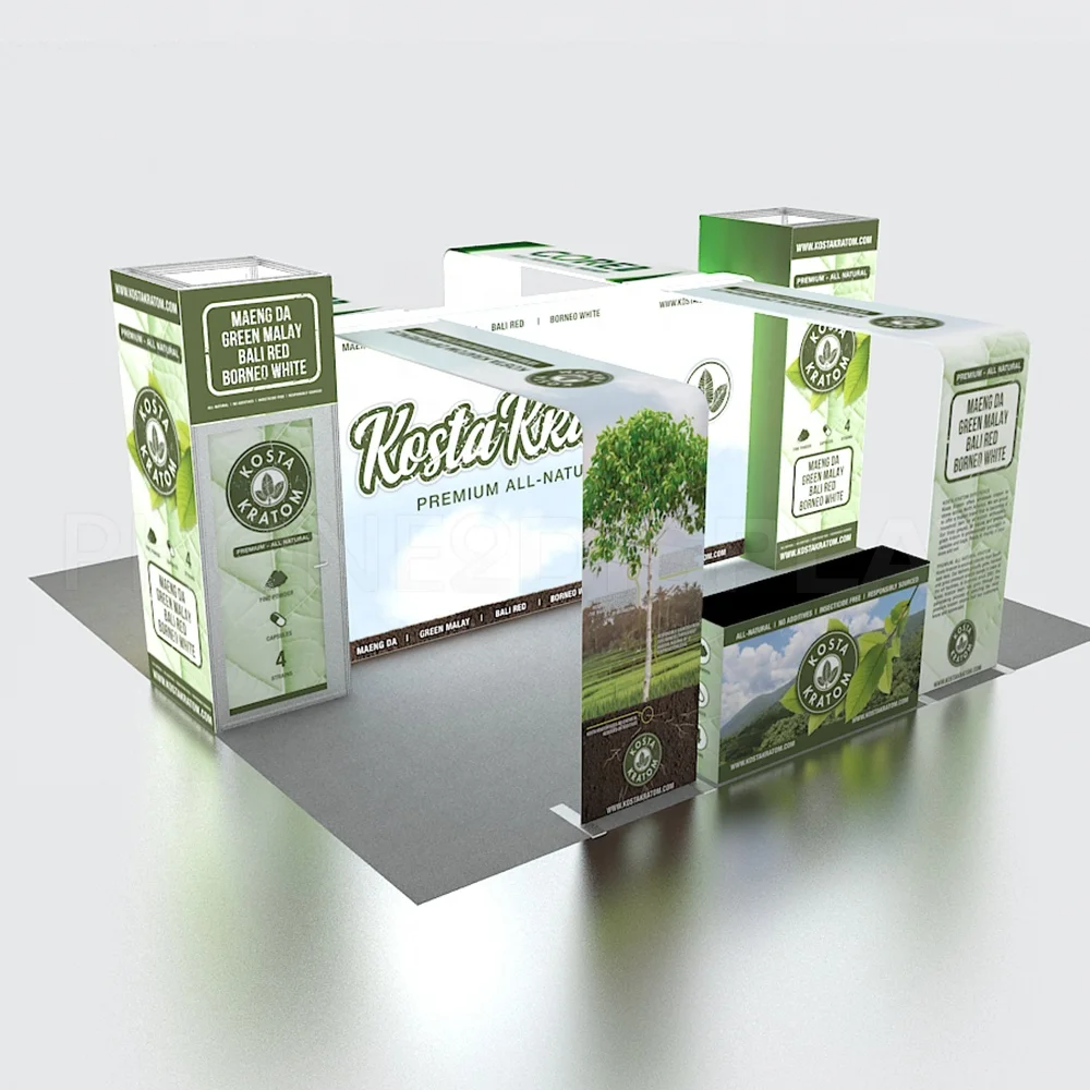 
6x6 eye catching custom graphic LED backlit Exhibition Booth for any fair show 