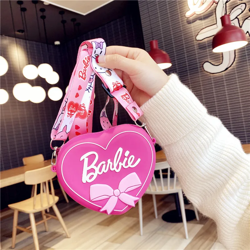 

valentines day heart shaped coin purse crossbody shoulder bag kids silicone valentine heart shaped purse handbag for girl women