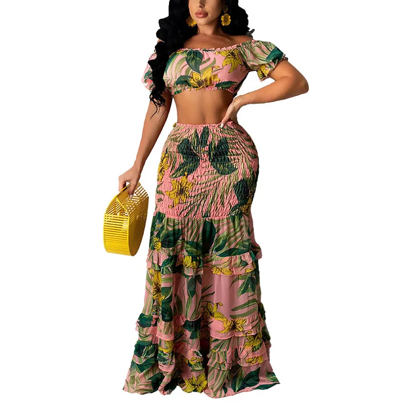 

Wholesale 2021 fashion two piece dress sets sexy summer sets for women clothing, As picture,can be customized